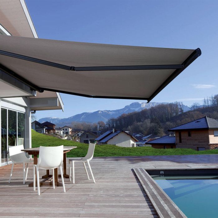 Auvent pour porte - AXIUM solutions aluminium - pour terrasse