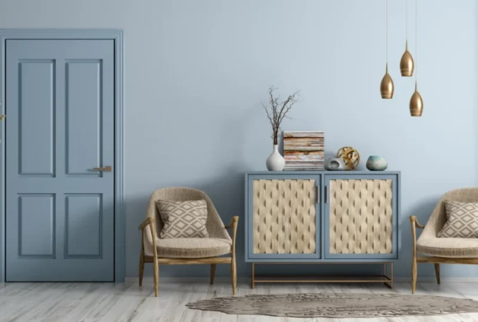 porte d'intérieur bleu 